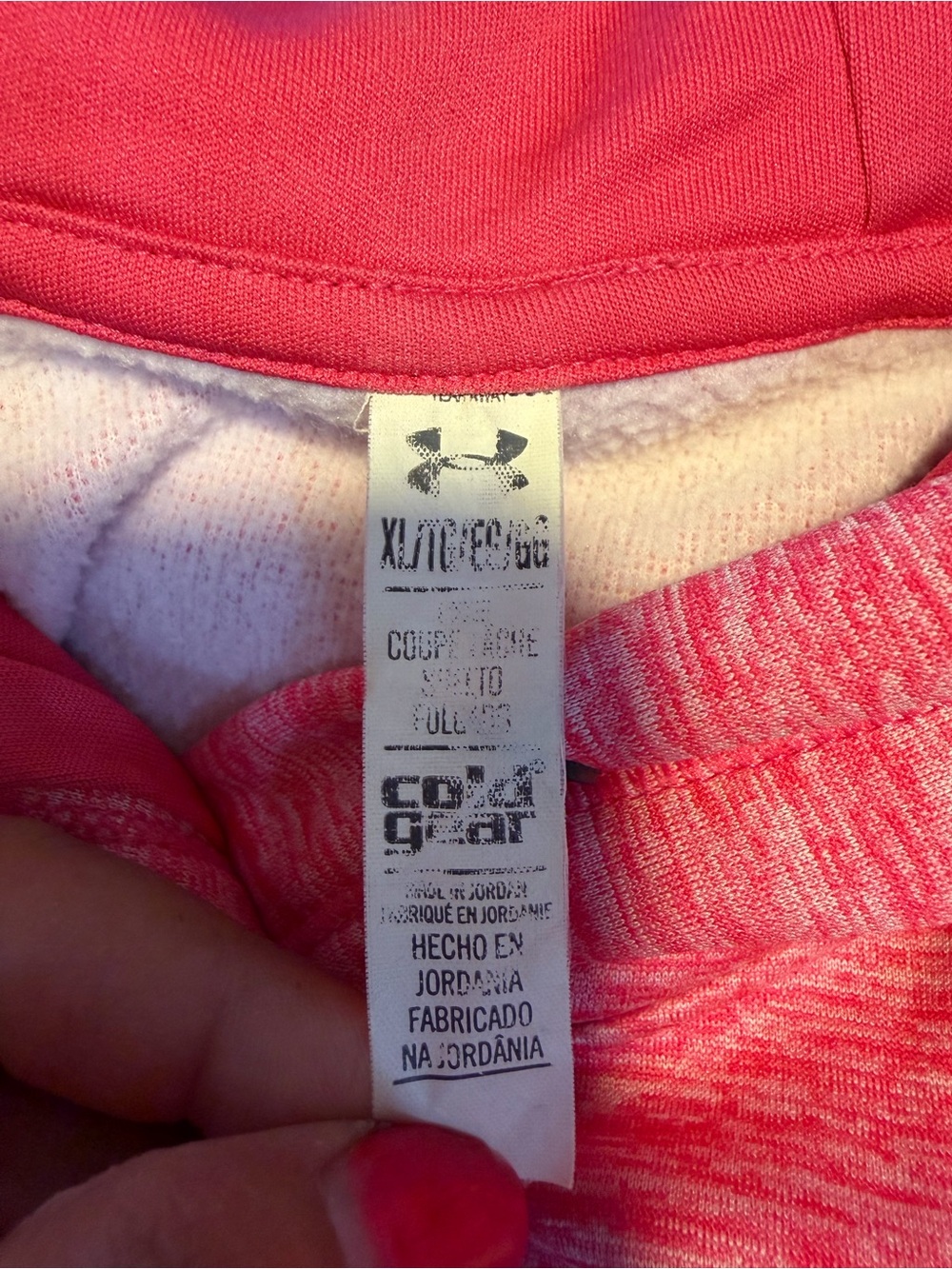 Under Armour Pink Marled Performance Hoodie - Picture 6 of 7